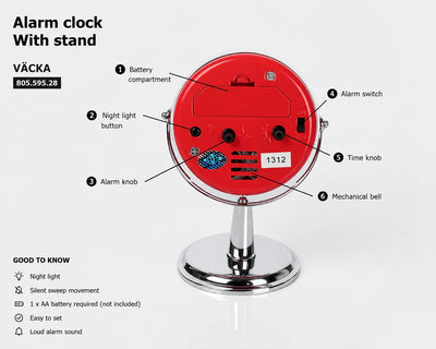 small metal alarm clock for bedroom
