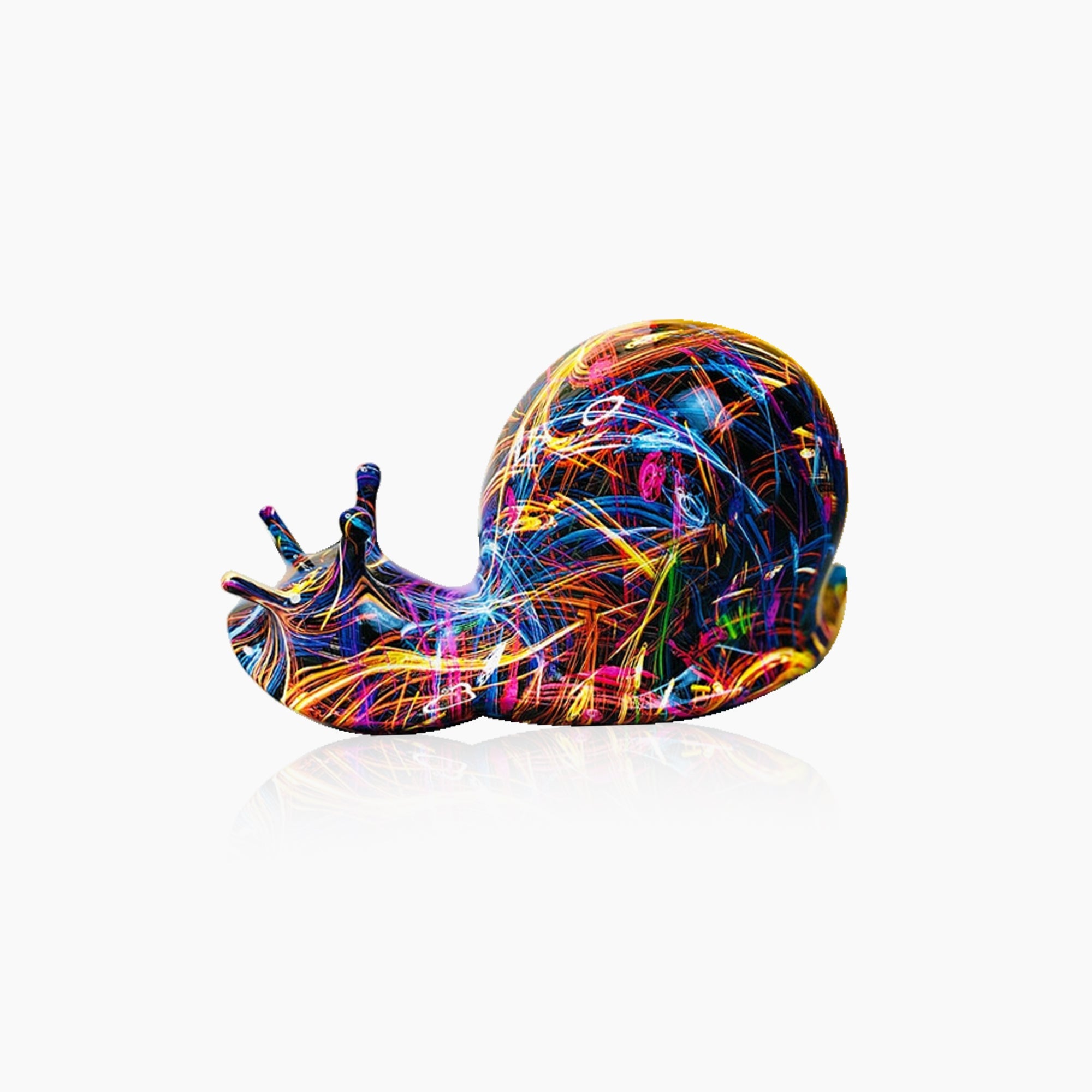 Graffiti Snail Sculpture - Resin Art Figurine