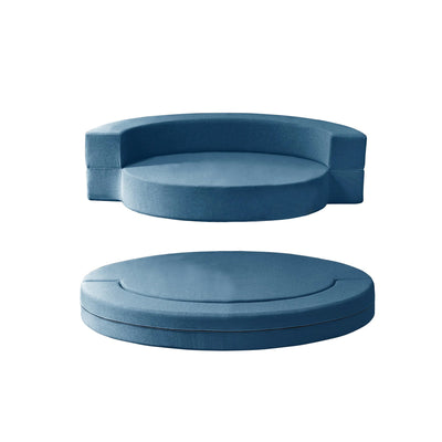 Foldable Lounge Sofa – Linen Foam Oval Seating