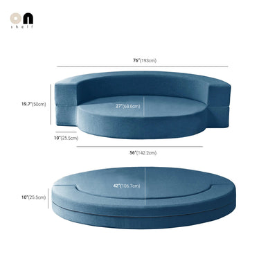 Foldable Lounge Sofa – Linen Foam Oval Seating
