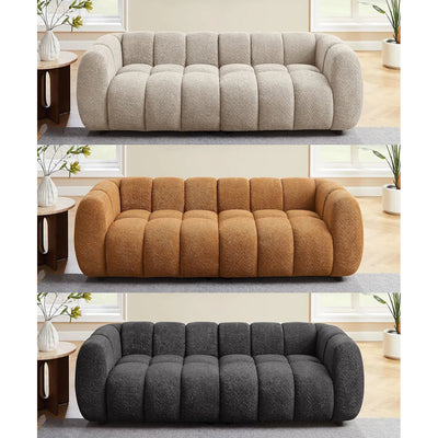 Bouclé Cloud Sofa - Upholstered Tufted Lounge Couch