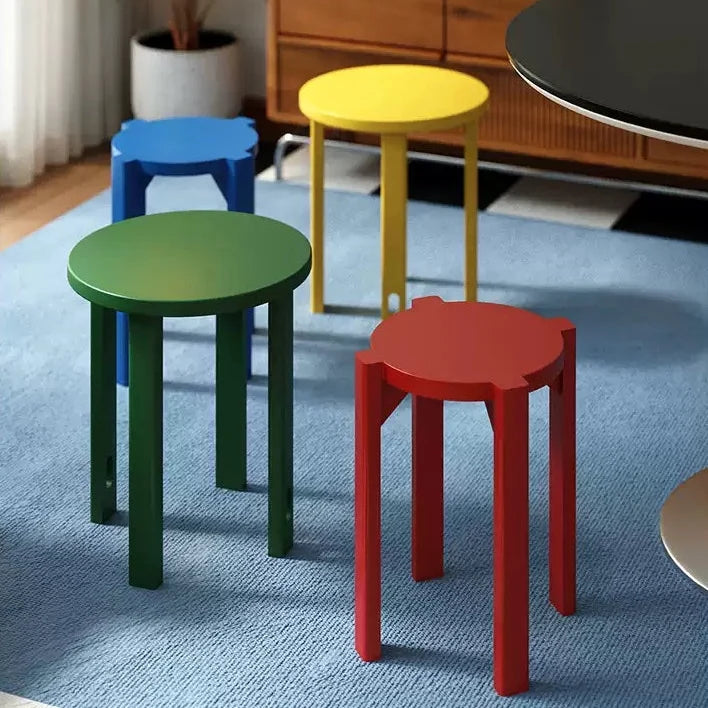 solid wood stacking stools for dining and extra seating