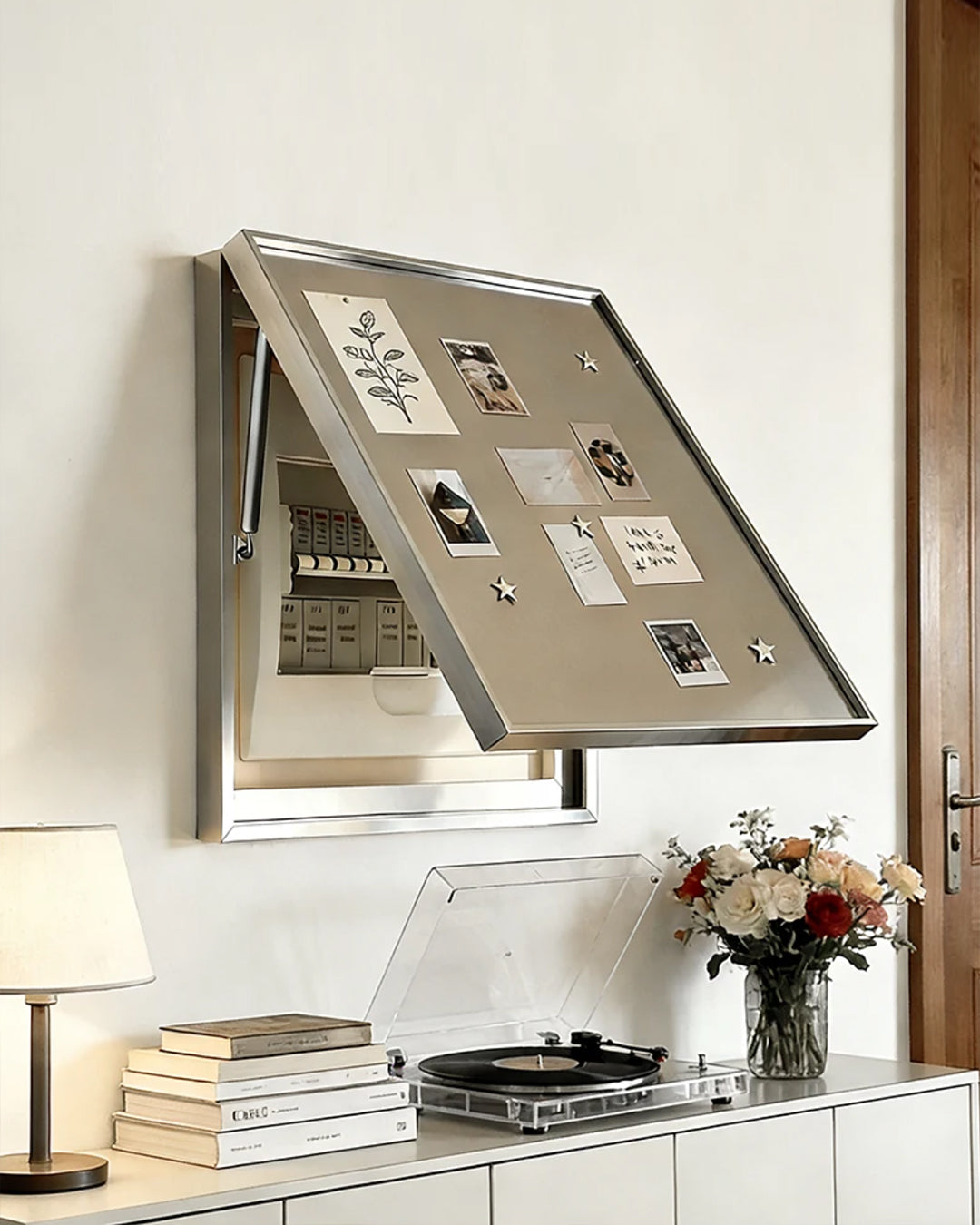 Wall panel mounted in a studio setting
