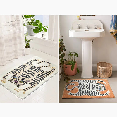 Funky Tiger Rug - Plush Soft Floor Mat, Cozy & Non Slip