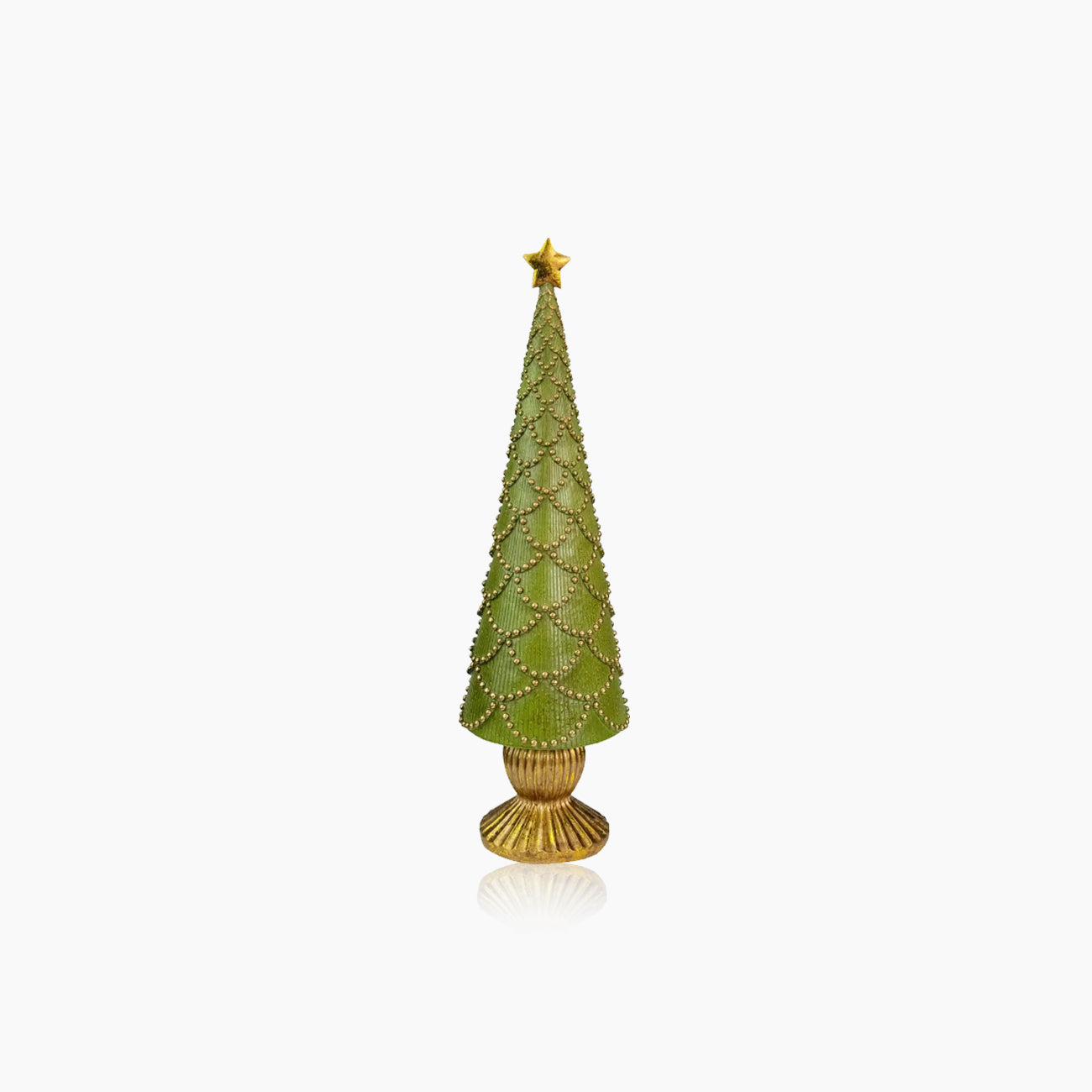 Green Christmas Tree Ornament - Tall Handcrafted Cone Decoration