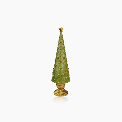 Green Christmas Tree Ornament - Tall Handcrafted Cone Decoration