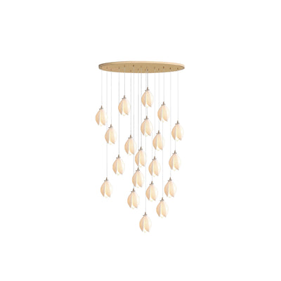 White Magnolia Chandelier | Elegant Ceramic Jade Fixture