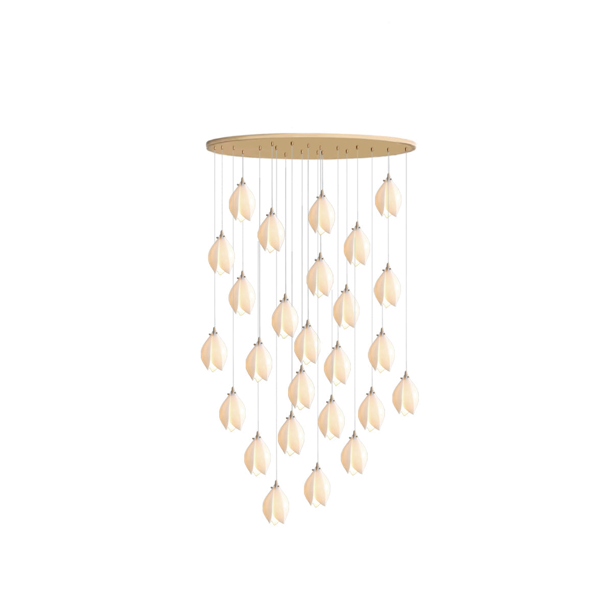 White Magnolia Chandelier | Elegant Ceramic Jade Fixture