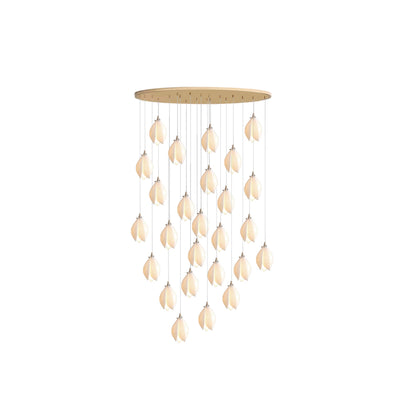 White Magnolia Chandelier | Elegant Ceramic Jade Fixture