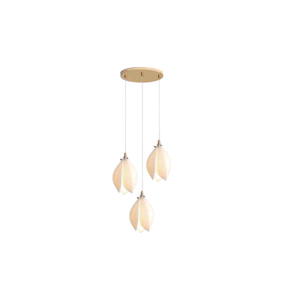 White Magnolia Chandelier | Elegant Ceramic Jade Fixture