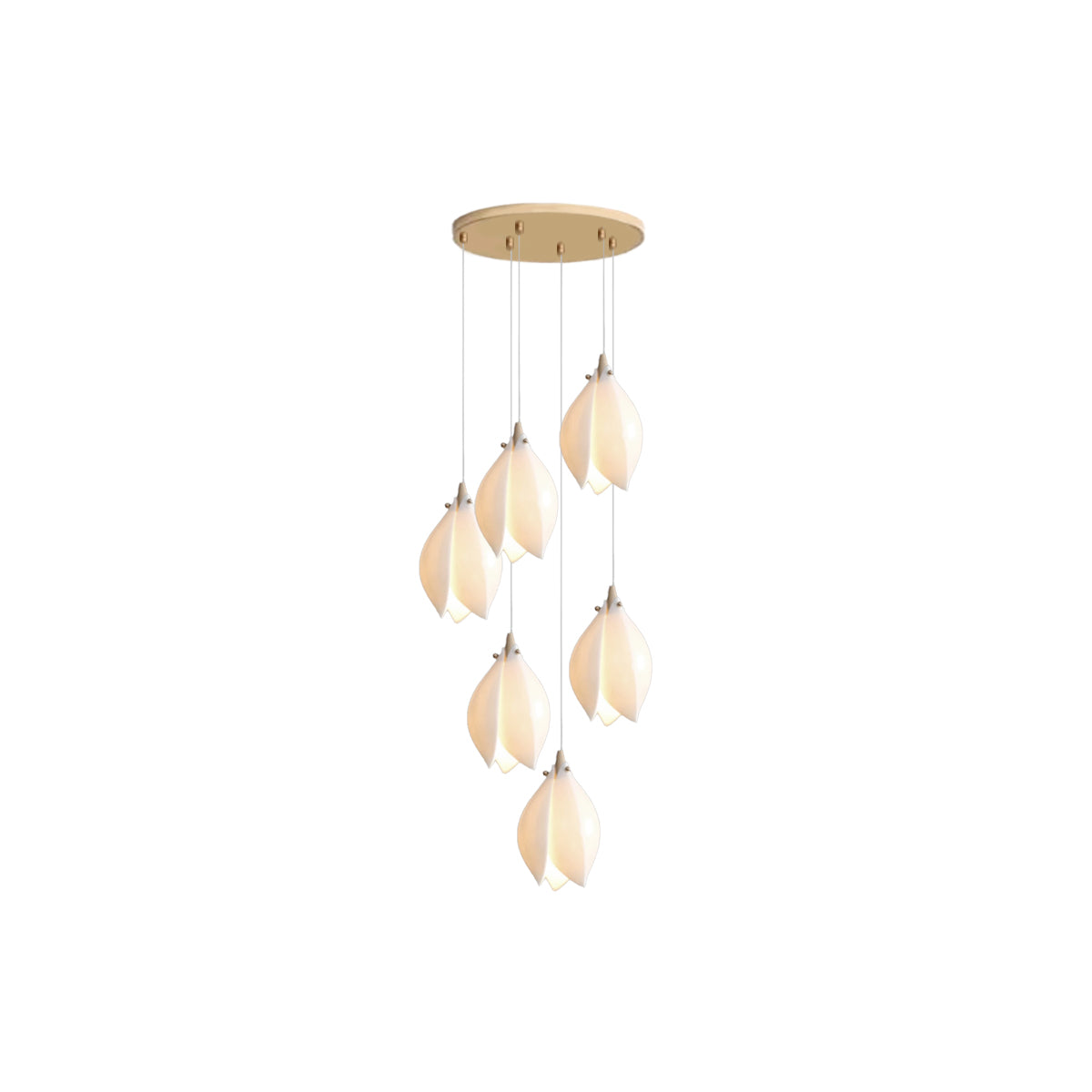 White Magnolia Chandelier | Elegant Ceramic Jade Fixture
