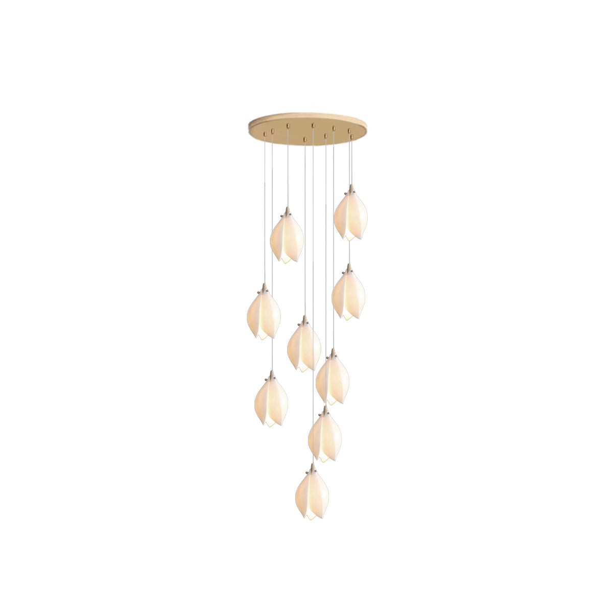 White Magnolia Chandelier | Elegant Ceramic Jade Fixture
