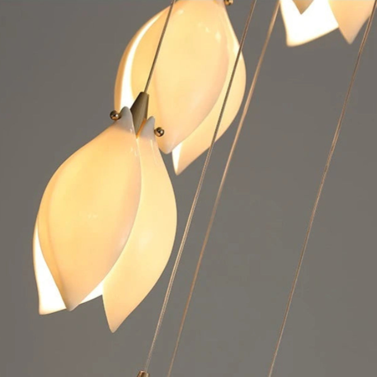 White Magnolia Chandelier | Elegant Ceramic Jade Fixture