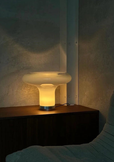 Glass Mushroom Lamp – Minimalist Table Lamp with Warm White Light