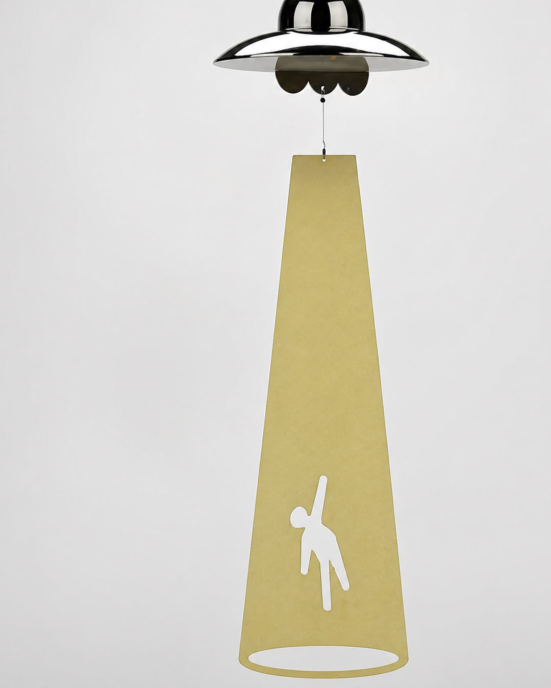 Side profile of UFO wind chime cone pendant