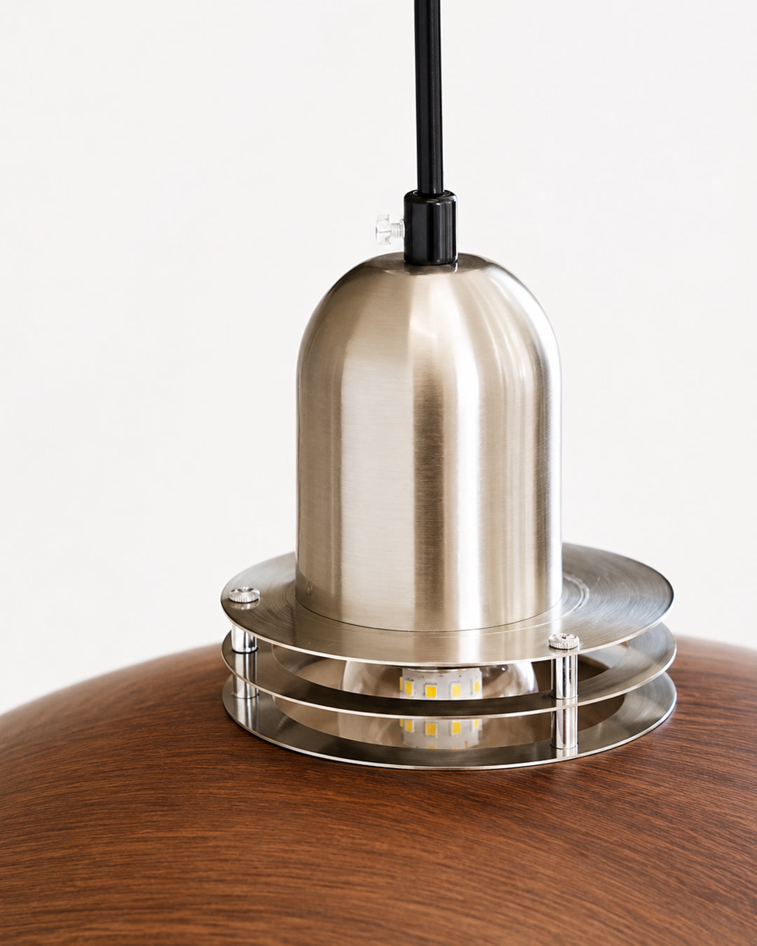 Pendant light styled over a kitchen island