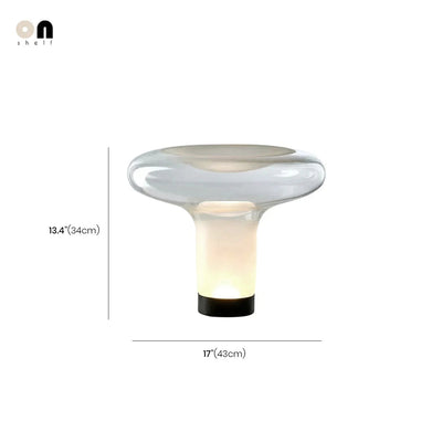 Glass Mushroom Lamp – Minimalist Table Lamp with Warm White Light