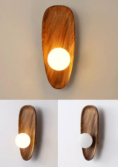 Japanese Wooden Wall Lamp | Traditional Solid Wood Lighting