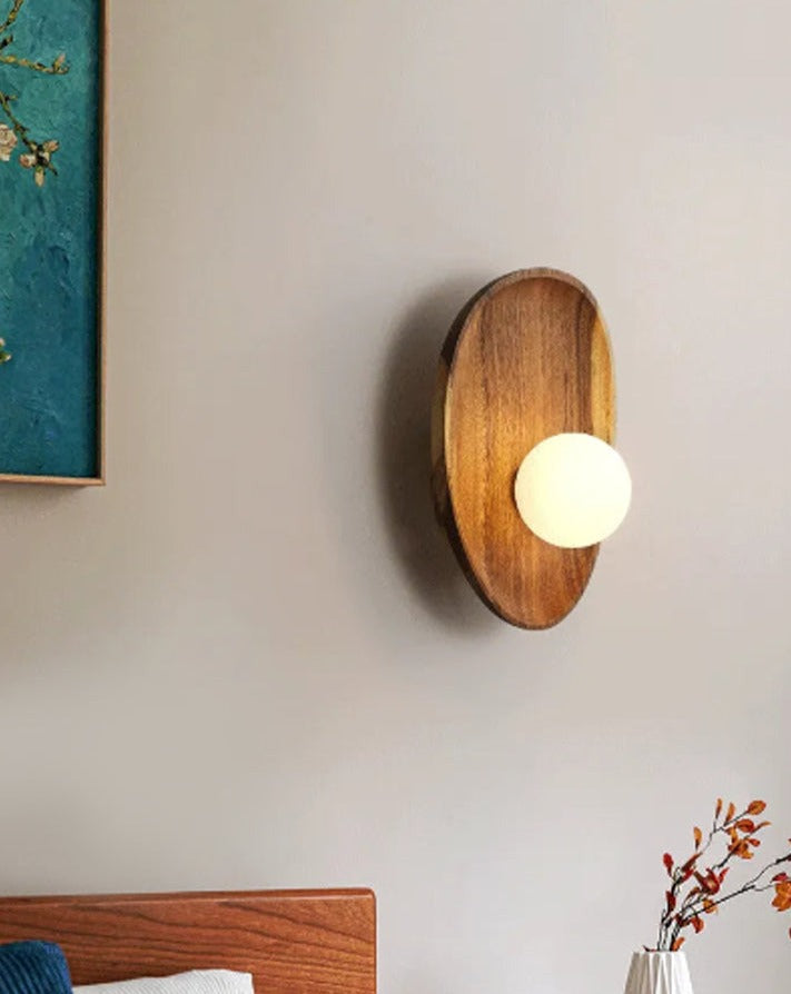 Japanese Wooden Wall Lamp | Traditional Solid Wood Lighting