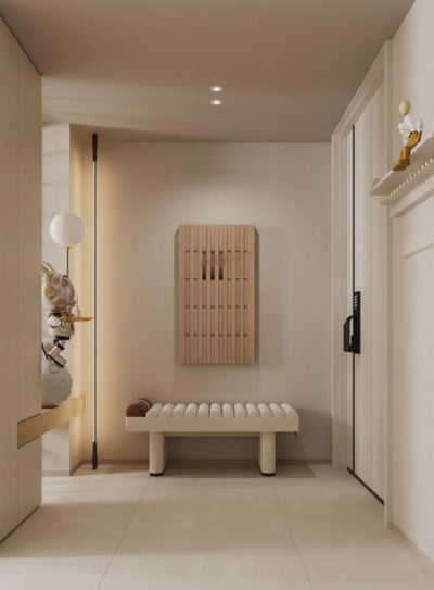 Pine Wood Wall Panel with Hook - Elegant Japanese Design