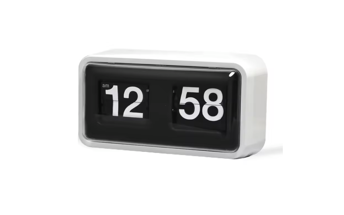 white flip clock modern desk clock