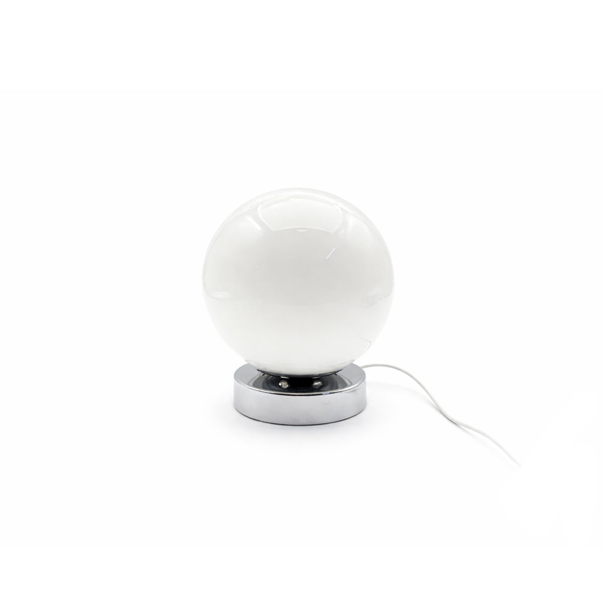 Retro Glass Table Lamp – Chrome Base, Touch Control