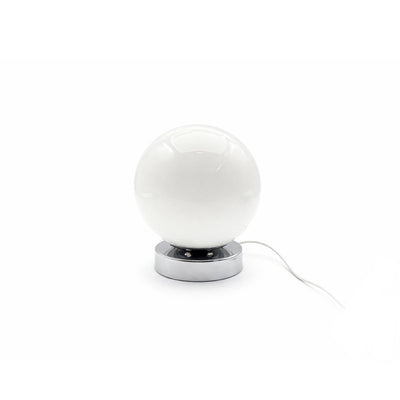 Retro Glass Table Lamp – Chrome Base, Touch Control
