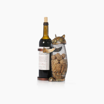 Cat Wine Holder | Unique Metal Wine Rack & Cork Storage