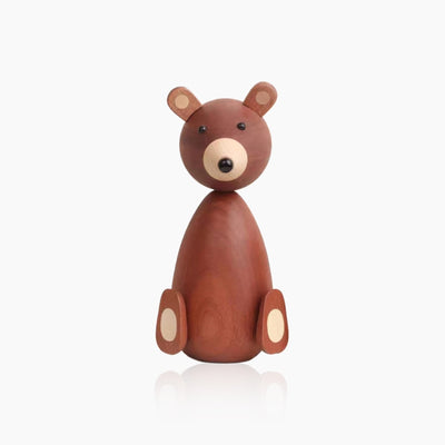 Wooden Bear Sculpture - Natural Wood Art for Home Decor