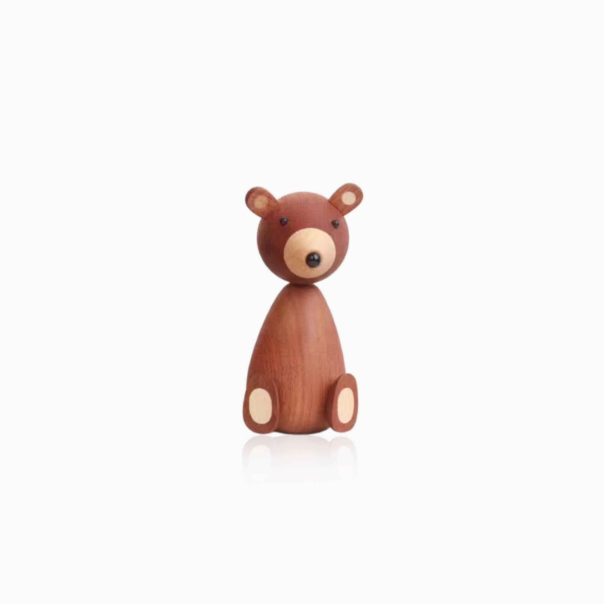Wooden Bear Sculpture - Natural Wood Art for Home Decor