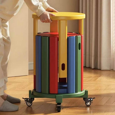 wooden stacking stools for extra seating in small spaces