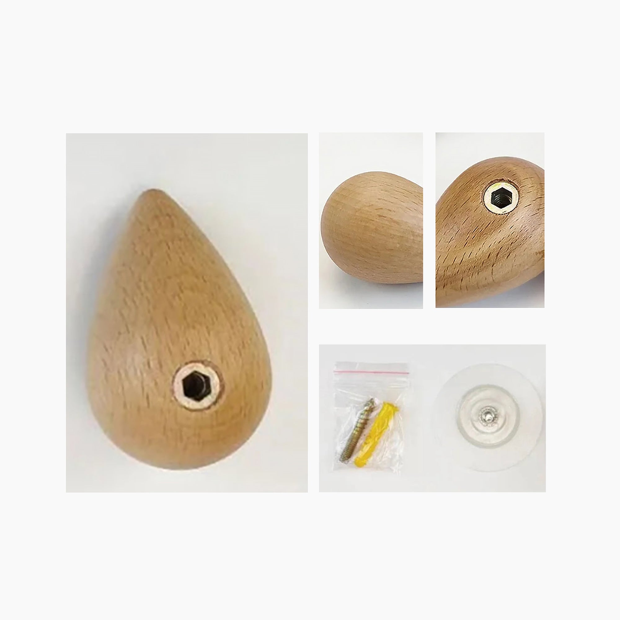 Wood Rain Drop Hanger - Natural Elegant Closet Accessory