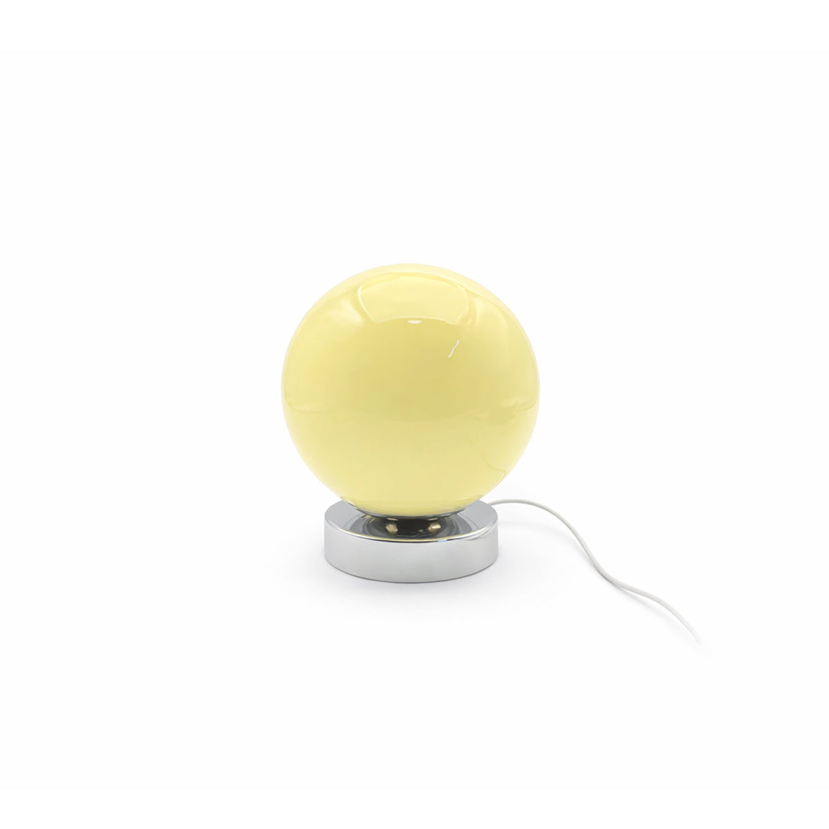 Retro Glass Table Lamp – Chrome Base, Touch Control