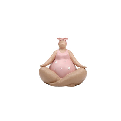 Yoga Fat Lady Ornament - Body Positivity Sculpture Accent